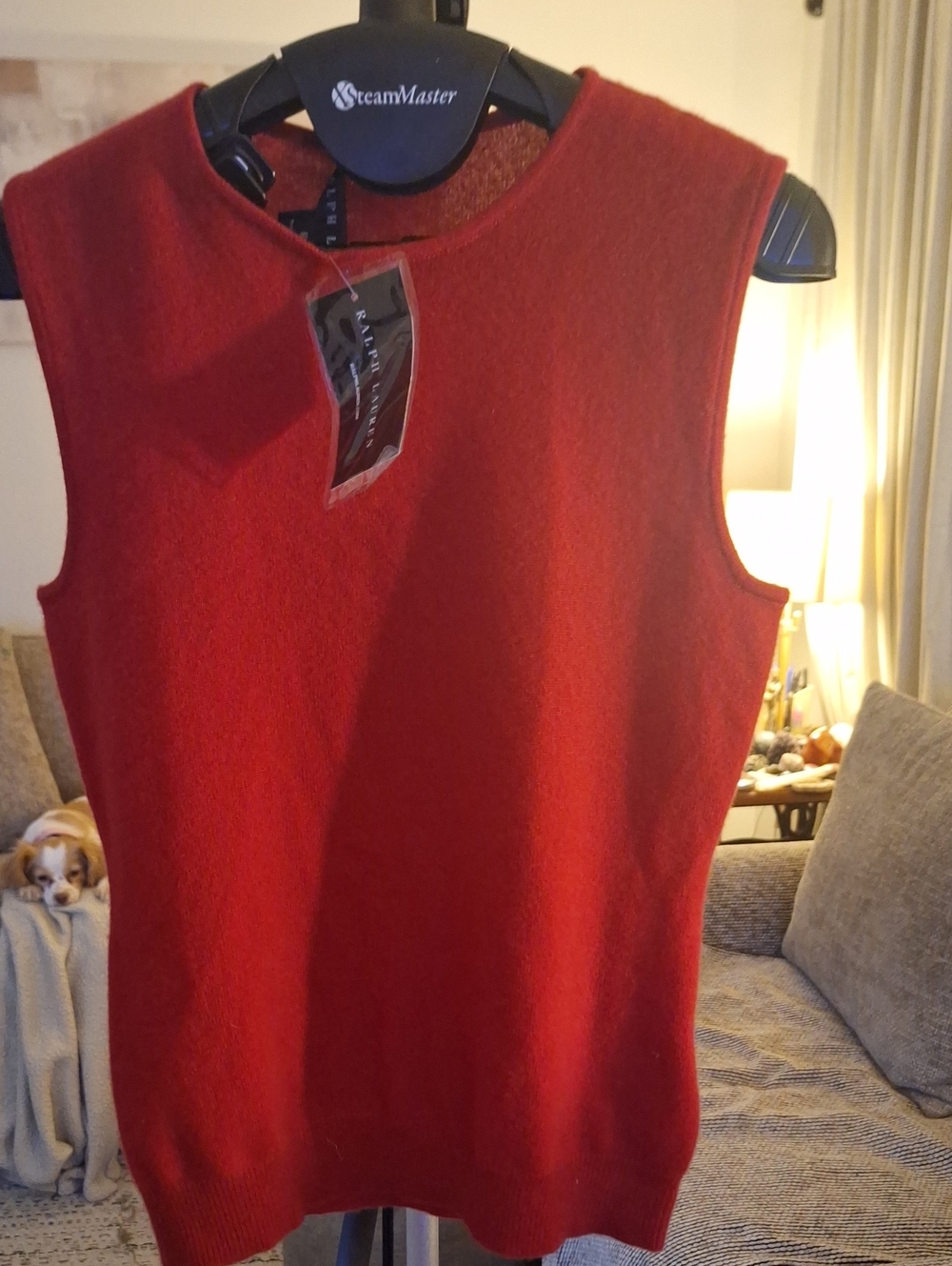 Ralph Lauren Red Cashmere Sleeveless Top